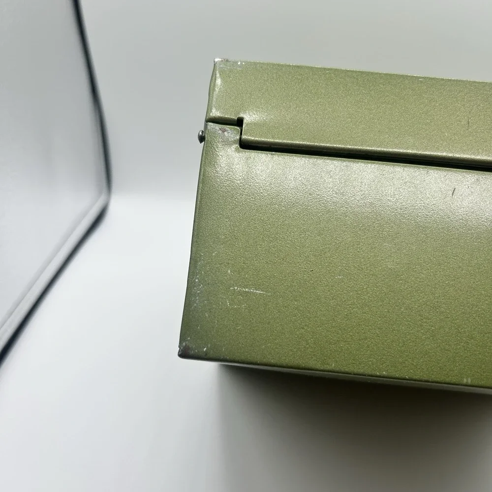Vintage Vintage Hamilton Skotch Green Metal Storage Box - File Box - Cash Box